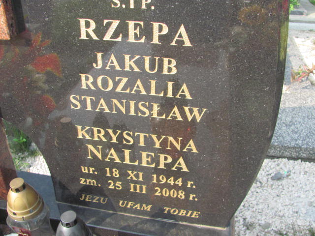 Rozalia Rzepa 1901 Podstolice - Grobonet - Wyszukiwarka osób pochowanych