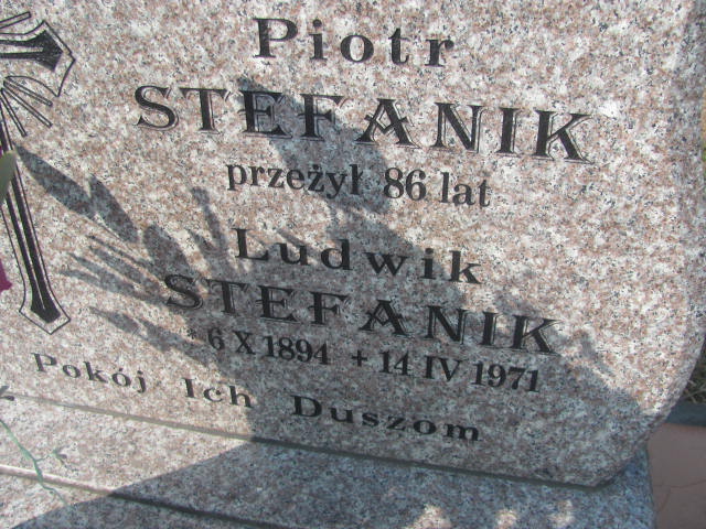 Piotr Stefanik 1859 Podstolice - Grobonet - Wyszukiwarka osób pochowanych