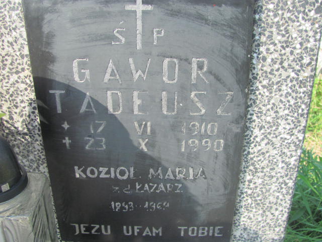 Tadeusz Gawor 1910 Podstolice - Grobonet - Wyszukiwarka osób pochowanych