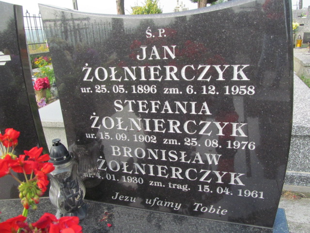 Bronisław Żołnierczyk 1930 Podstolice - Grobonet - Wyszukiwarka osób pochowanych