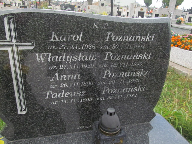 Karol Poznański 1925 Podstolice - Grobonet - Wyszukiwarka osób pochowanych